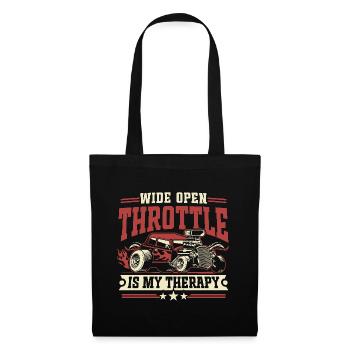 Vollgas ist meine Therapie - Drag Car Racing - Stoffbeutel - Schwarz - Vorne
