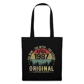 Cadeau Avril 1987 | 38ème Anniversaire Avril 1987 - Sac en tissu - noir - Devant