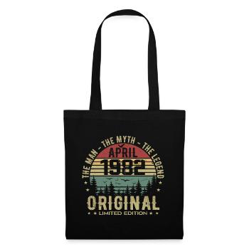 April 1982. 43rd Birthday Gift April 1982 - Tote Bag - black - Front