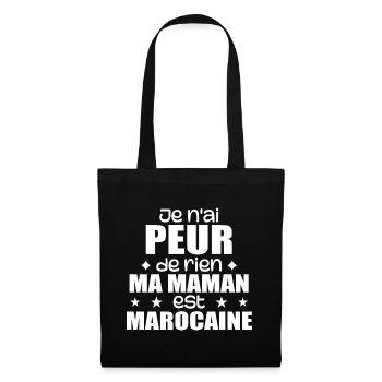 Je n'ai peur de rien ma maman est Marocaine - Sac en tissu - noir - Devant