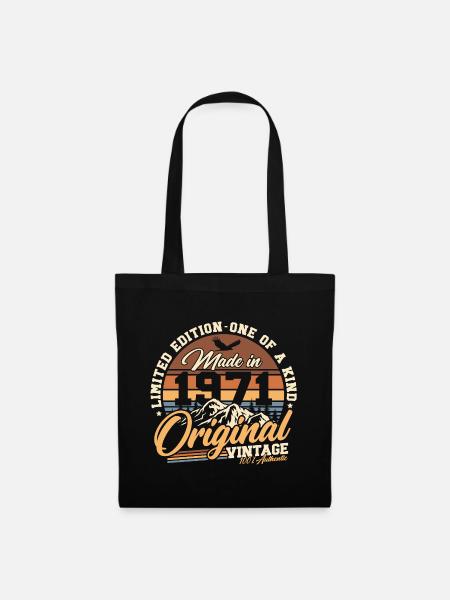 1971 Jahrgang Vintage Retro Geburtstag Geschenk - Stoffbeutel - Schwarz