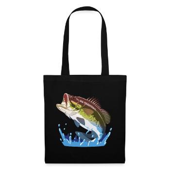 Big Bass, Angelgeschenk, Fisherman Cool Gift, Fisch - Stoffbeutel - Schwarz - Vorne