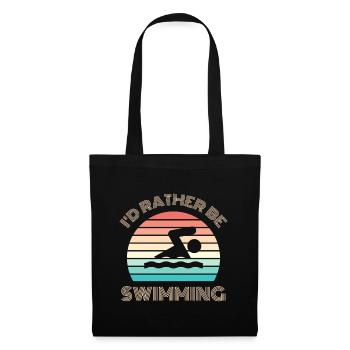 JE PRÉFÈRE NAGER NAGER Dire rétro - Sac en tissu - noir - Devant