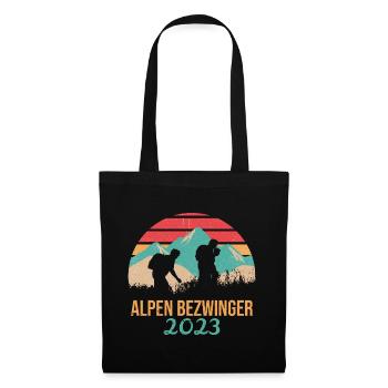 Alpenbezwinger 2023 Alpenüberquerung Finisher - Stoffbeutel - Schwarz - Vorne
