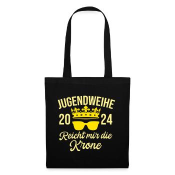 Jugendweihe 2024 Reicht Mir Die Krone - Stoffbeutel - Schwarz - Vorne