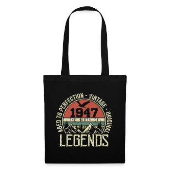 Anniversaire 1947 Vintage 1947 Rétro - Né en 1947 - Sac en tissu - noir - Devant