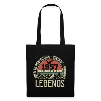 Anniversaire 1957 Vintage 1957 Rétro - Né en 1957 - Sac en tissu - noir - Devant