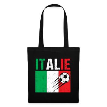 Drapeau Italie cadeau football foot italien - Sac en tissu - noir - Devant