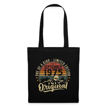 Anniversaire Septembre 1975 - Né en Septembre 1975 - Sac en tissu - noir - Devant