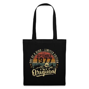 Anniversaire Septembre 1977 - Né en Septembre 1977 - Sac en tissu - noir - Devant