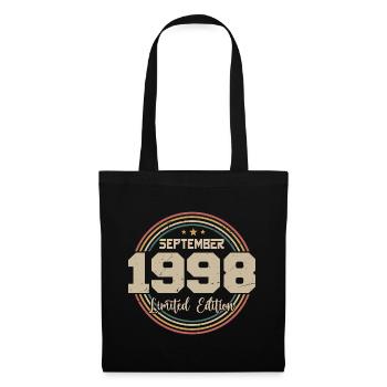 September 1998 Geburtstagsgeschenk 1998 - Stoffbeutel - Schwarz - Vorne