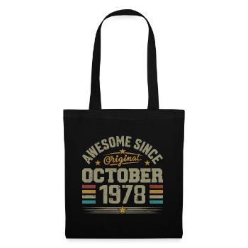 Né en Octobre 1978 | Anniversaire Octobre 1978 - Sac en tissu - noir - Devant