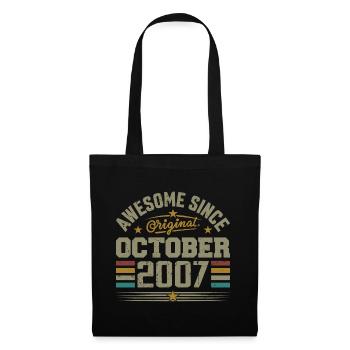 Born in October 2007 | Birthday October 2007 - Tote Bag - black - Front