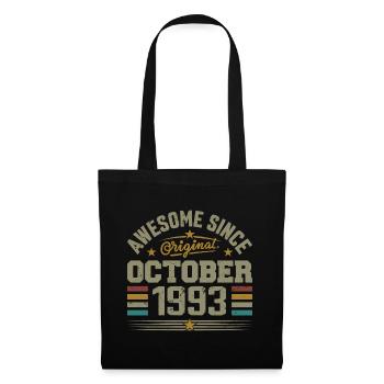 Jahrgang Oktober 1993 | Geburtstag Oktober 1993 - Stoffbeutel - Schwarz - Vorne