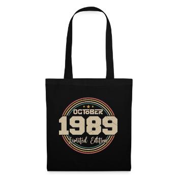 Born in October 1989 Retro Birthday October 1989 - Tote Bag - black - Front