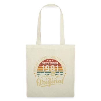 Vintage Retro Dezember 1981 Geburtstagsgeschenk - Stoffbeutel - Natur - Vorne
