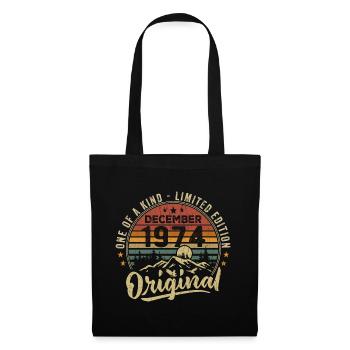 Vintage Retro Dezember 1974 Geburtstagsgeschenk - Stoffbeutel - Schwarz - Vorne