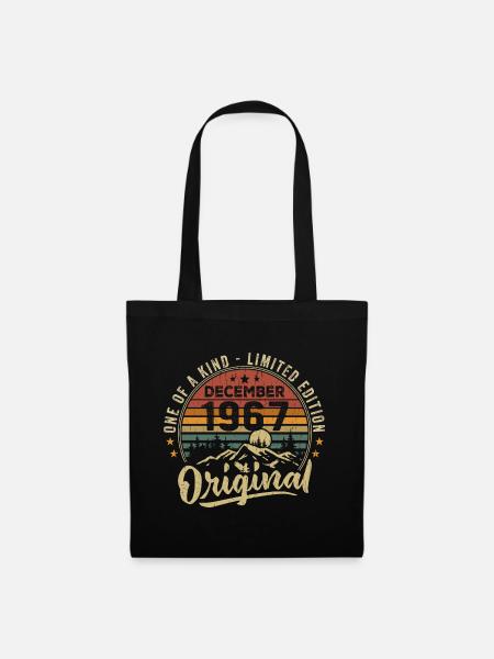 Vintage Retro December 1967 Birthday Gift - Tote Bag - black