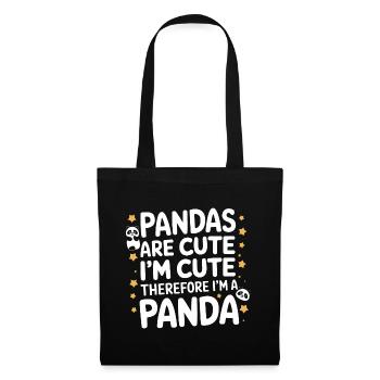Pandabär Panda Tier Pandas - Stoffbeutel - Schwarz - Vorne