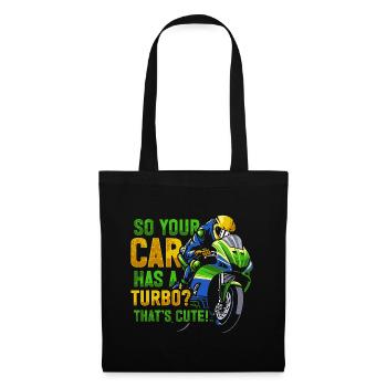Moto de course de moto dicton - Sac en tissu - noir - Devant