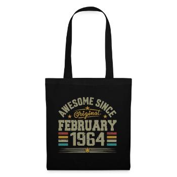 February 1964 61st Anniversary Gift, February 1964 - Tote Bag - black - Front