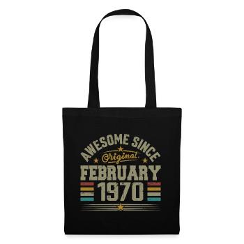 February 1970 55th Anniversary Gift, February 1970 - Tote Bag - black - Front