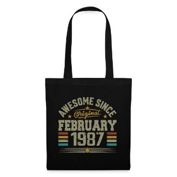 February 1987 38th Anniversary Gift, February 1987 - Tote Bag - black - Front