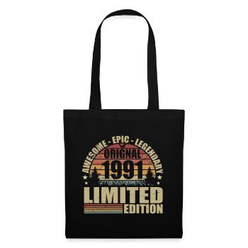 1991 Anniversaire 1991 tenue vintage 1991 Chemise - Sac en tissu - noir - Devant