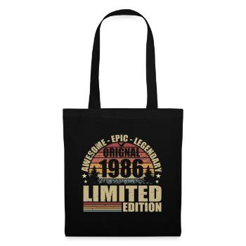 1986 Anniversaire 1986 tenue vintage 1986 Chemise - Sac en tissu - noir - Devant