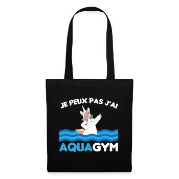 cadeau aquagym marrant licorne piscine - Sac en tissu - noir - Devant
