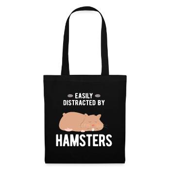 Nagetier Hamster - Stoffbeutel - Schwarz - Vorne