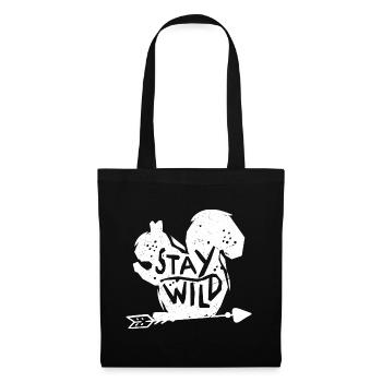 Bleib wild - Stoffbeutel - Schwarz - Vorne