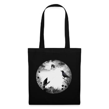 Gothique, corbeaux, corbeaux - Sac en tissu - noir - Devant