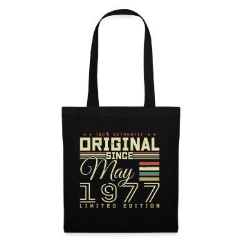 Cadeau Anniversaire Mai 1977, Gift May 1977 - Sac en tissu - noir - Devant