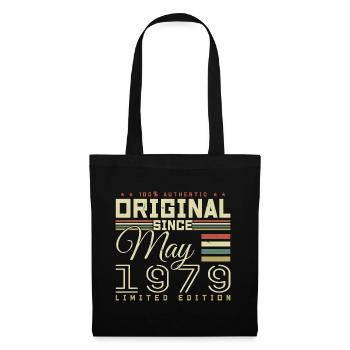 Cadeau Anniversaire Mai 1979, Gift May 1979 - Sac en tissu - noir - Devant