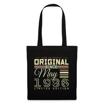 Cadeau Anniversaire Mai 1986, Gift May 1986 - Sac en tissu - noir - Devant