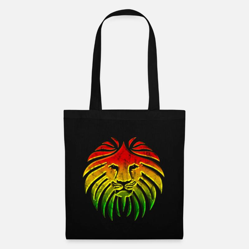 LIKE A LION, Reggae Music Löwe, Rasta Revolution, - Stoffbeutel - Schwarz
