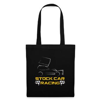 BRISCA Stock Car Racing car with chequered flags - Tote Bag - black - Front