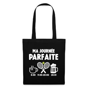 Ma Journée Parfaite Tennis Humour Cadeau - Sac en tissu - noir - Devant