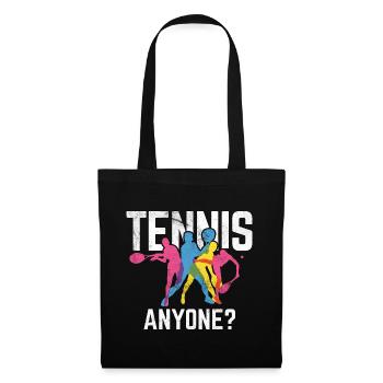 Tennisplatz Spruch Für Tennis - Stoffbeutel - Schwarz - Vorne