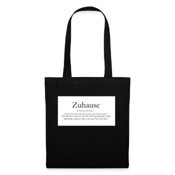 Zuhause - Stoffbeutel - Schwarz - Vorne