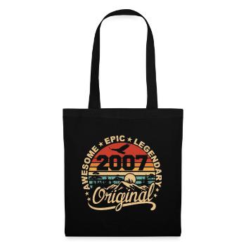 Original 2007 Retro 2007 Geburtstagsgeschenk 2007 - Stoffbeutel - Schwarz - Vorne