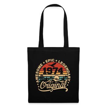 Original 1974 Retro 1974 Geburtstagsgeschenk 1974 - Stoffbeutel - Schwarz - Vorne