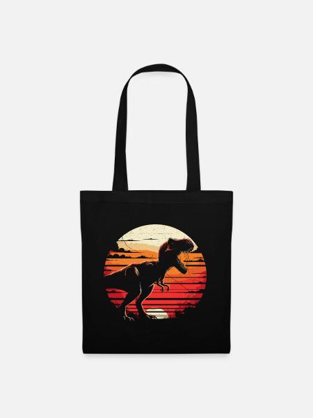 Dinosaurier T-Rex Retro Vintage Dinosaurier Liebhaber Geschenk - Stoffbeutel - Schwarz