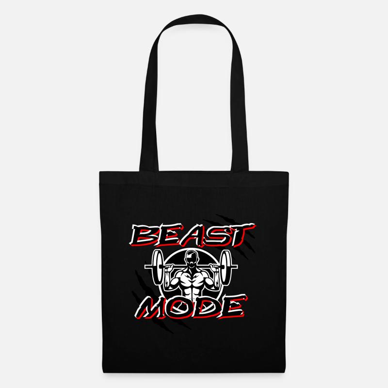 BEAST MODE // WHITE - Stoffbeutel - Schwarz