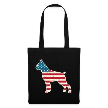 4th of July Boxer American Flag Dog USA - Tote Bag - black - Front