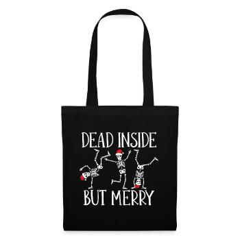 Christmas Dancing Skeleton Santa Dead - Stoffbeutel - Schwarz - Vorne