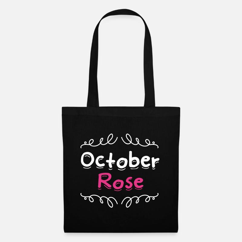 Brustkrebs / rosa Oktober - Stoffbeutel - Schwarz