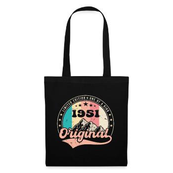 Geburtstagsgeschenk 1951 Frau | Jahrgang 1951 - Stoffbeutel - Schwarz - Vorne