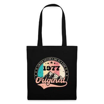 Cadeau Anniversaire 1977 Femme | Né en 1977 - Sac en tissu - noir - Devant